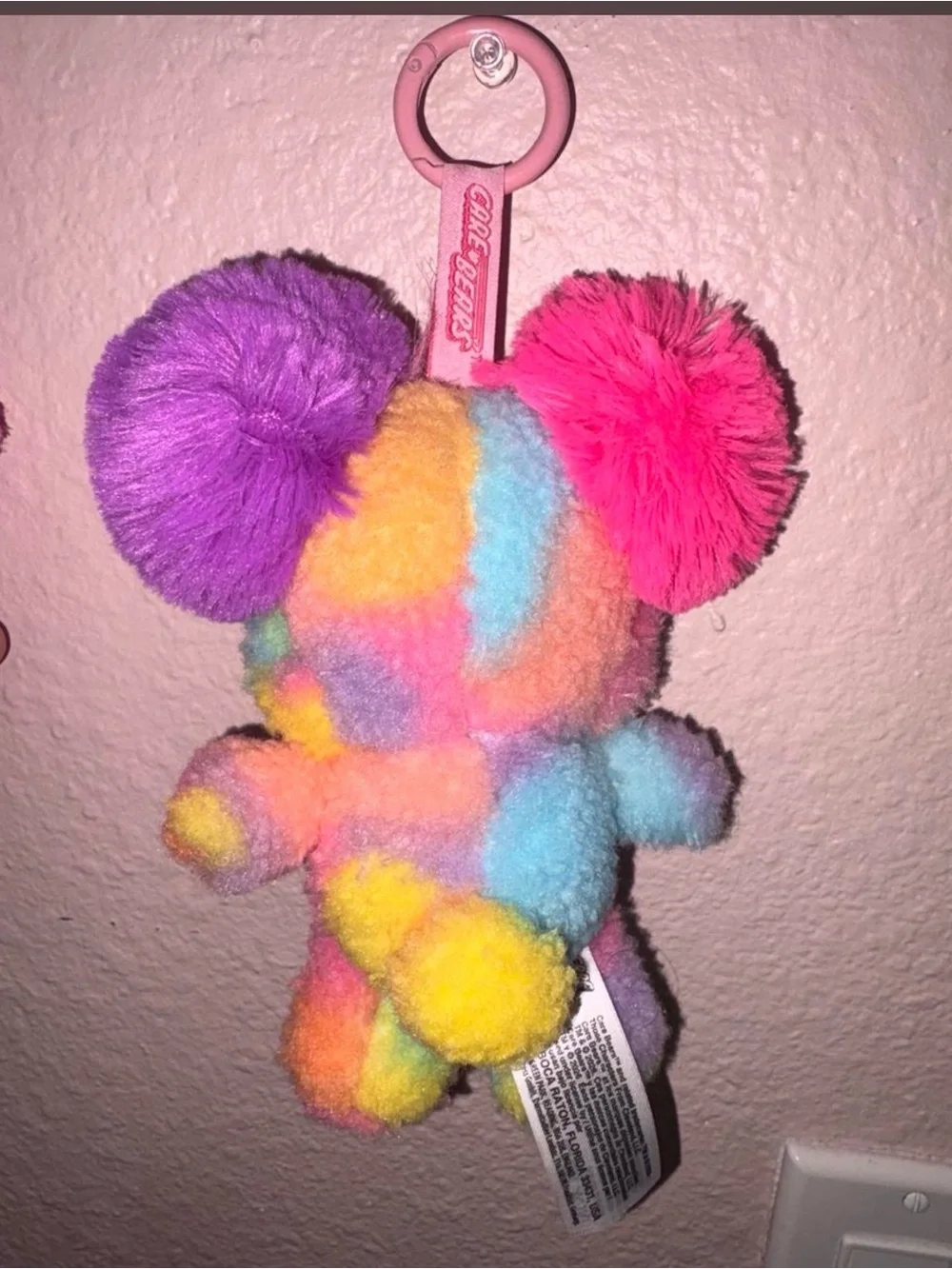 Sugar cuties scented rainbow Care Bears  bagchain with rainbow heart.